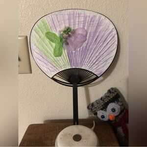 Purple and Green Hand Fan Art